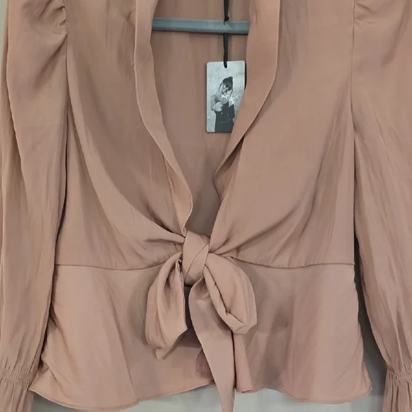 Marshalls Women's Blush Tie-Front Blouse - Picture 2 of 2